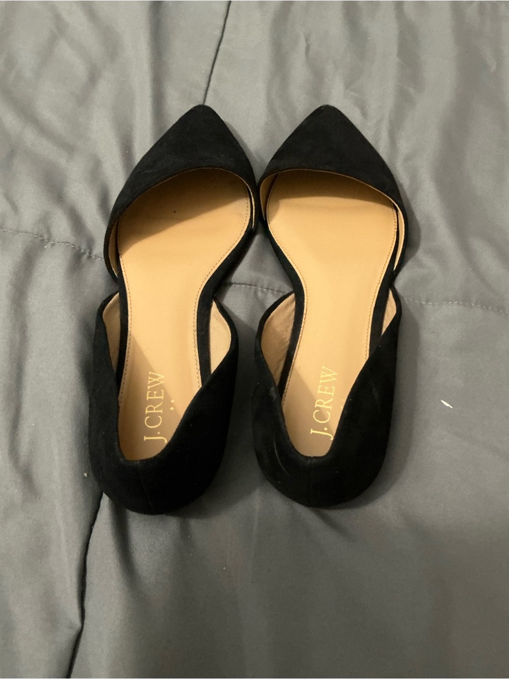 J. Crew Black Pointed-Toe D'Orsay Flats